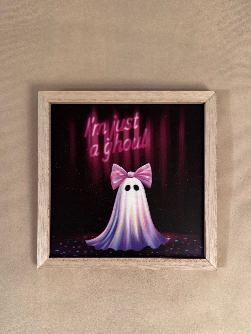 Target Bullseye Playground I'm Just a Ghoul Pink Bow Ghost Halloween Decor NEW